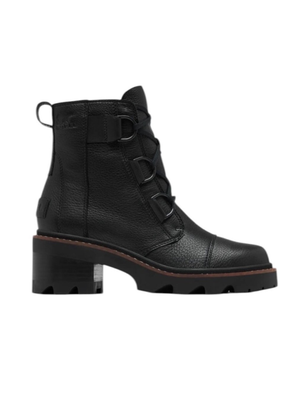 NEW Sorel Joan Now Waterproof Combat Boot Boots Lace Up Leather Black Size 10 - Picture 3 of 16